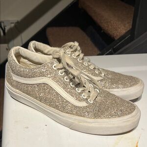 Vans Women's Glittery Silver Sneakers